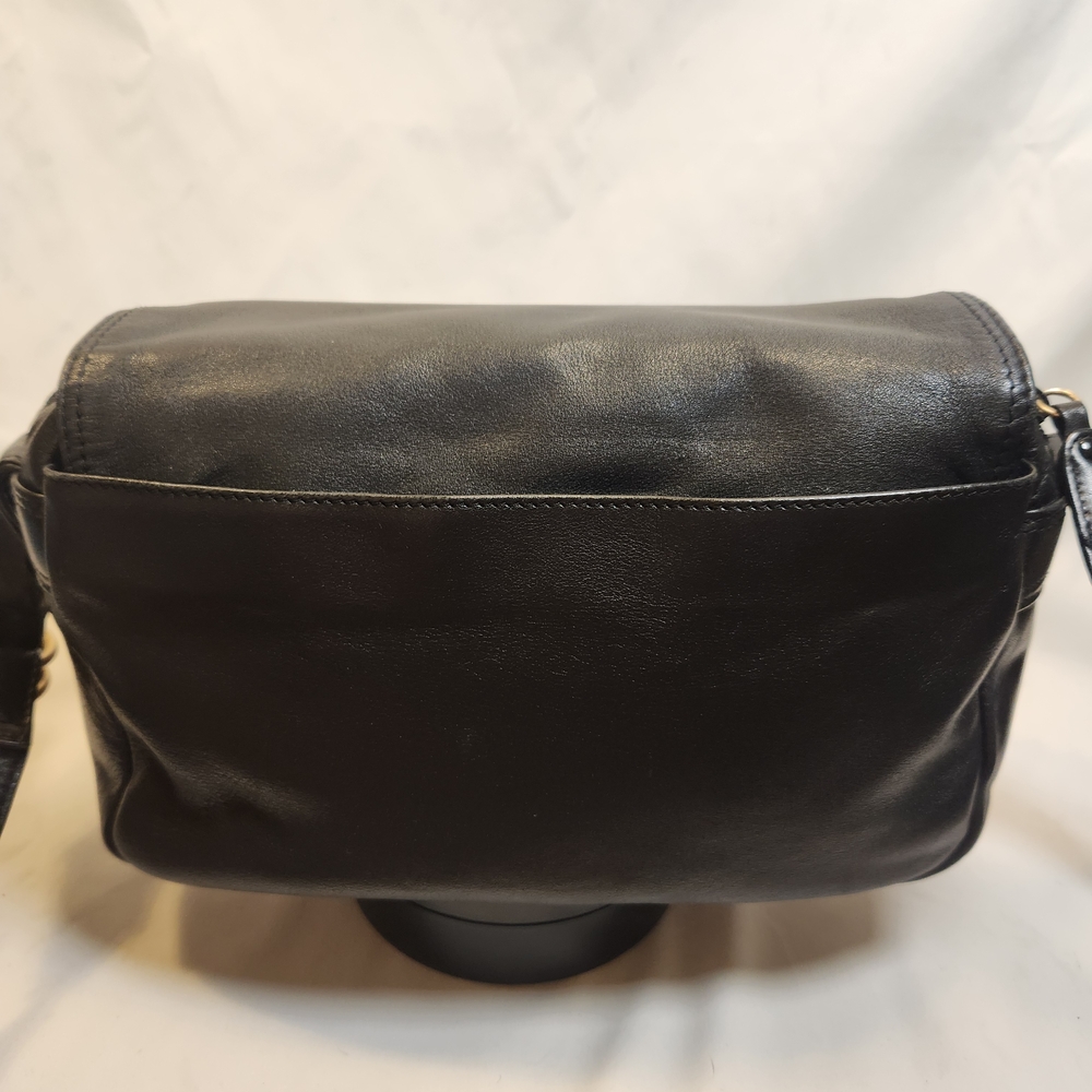 Americana By Sharif Black Leather Shoulder/Crossbody Bag - Picture 2 of 14